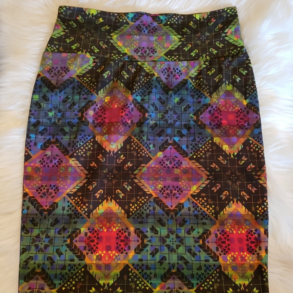LuLaRoe Arrowheads Multicolored Skirt